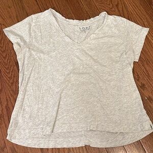 LOFT Women's Light Gray V-Neck Tee